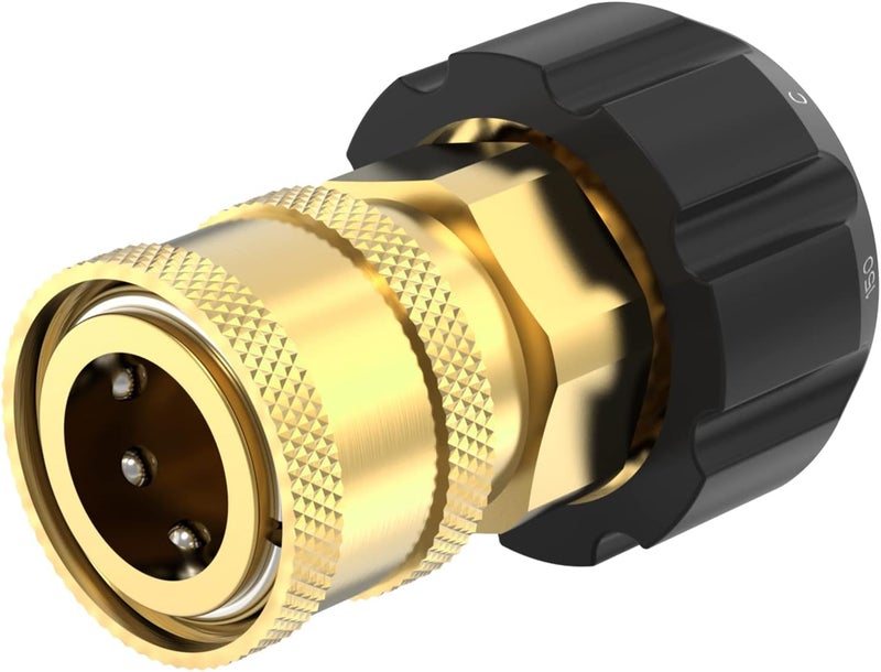 Twinkle Star 3/8" Quick Connect NPT to M22 14mm Metric Fitting for High Pressure Washer Gun and Hose, TWIS285 - Image 1